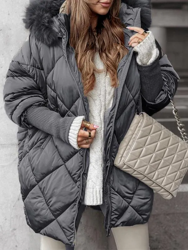 Annette™ | Geruite Puffer Trenchcoat