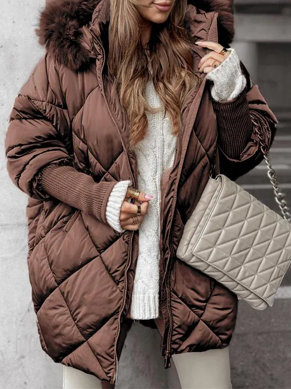 Annette™ | Geruite Puffer Trenchcoat