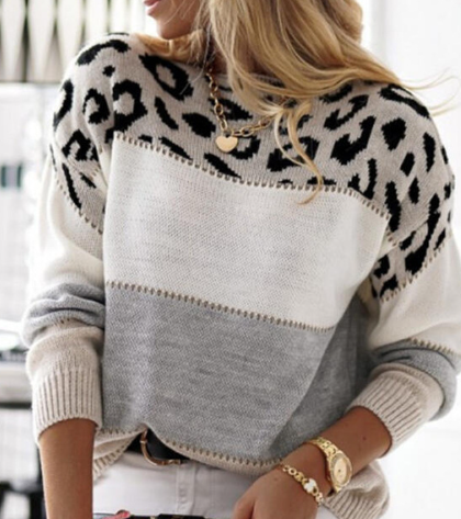 Lela™ | Sweater met Leopard Patroon